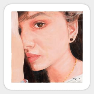 Portrait of a beautiful woman Sticker